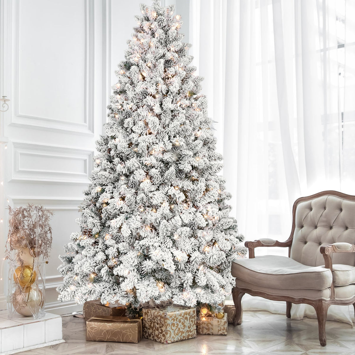 4FT Flocked Christmas Tree with 150 UL Lights