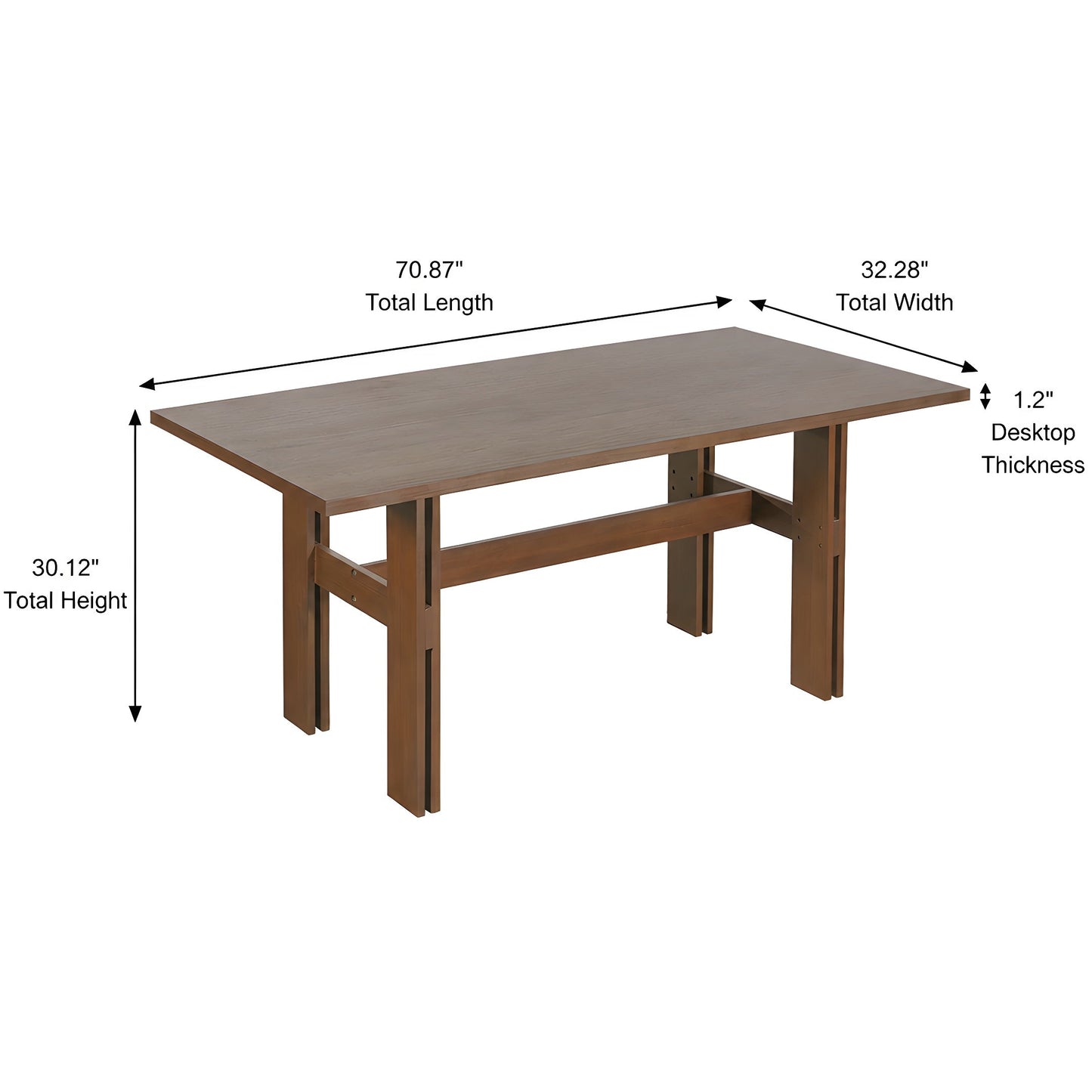 7 Pieces Modern Oval Dining Set, Rustic Farmhouse Solid Wood Kitchen Table Set for 6