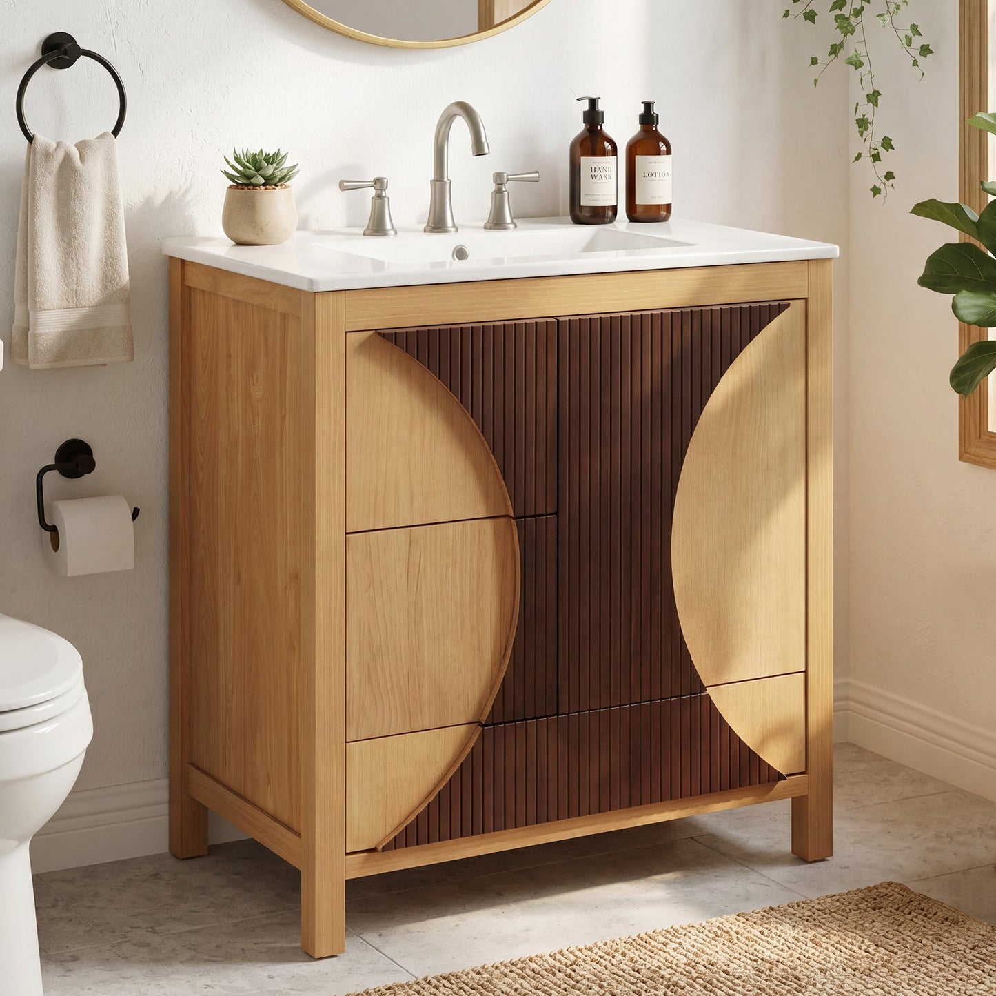 30 Inch Mid-Century Modern Bathroom Vanity with Sink