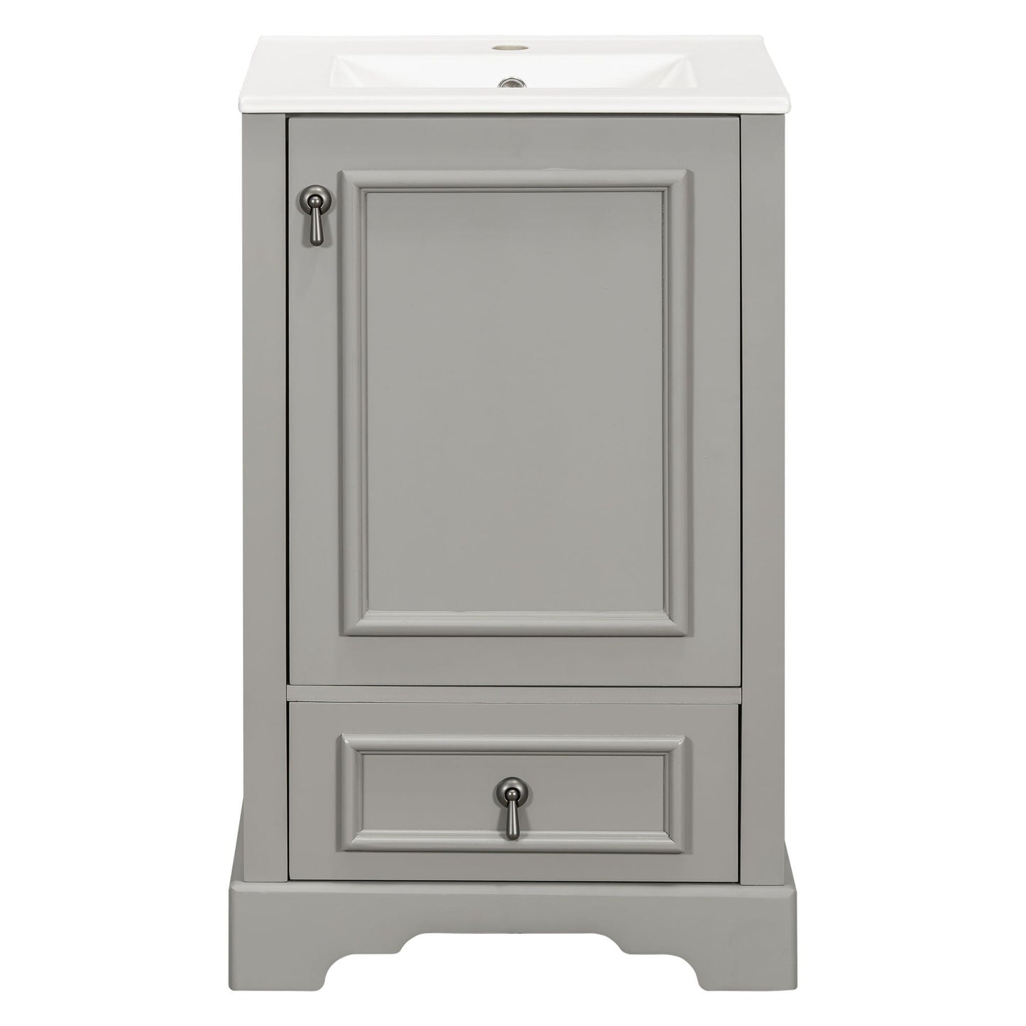 Bathroom Vanity With Sink, Soft Close Door, Adjustable U-Shaped Shelf