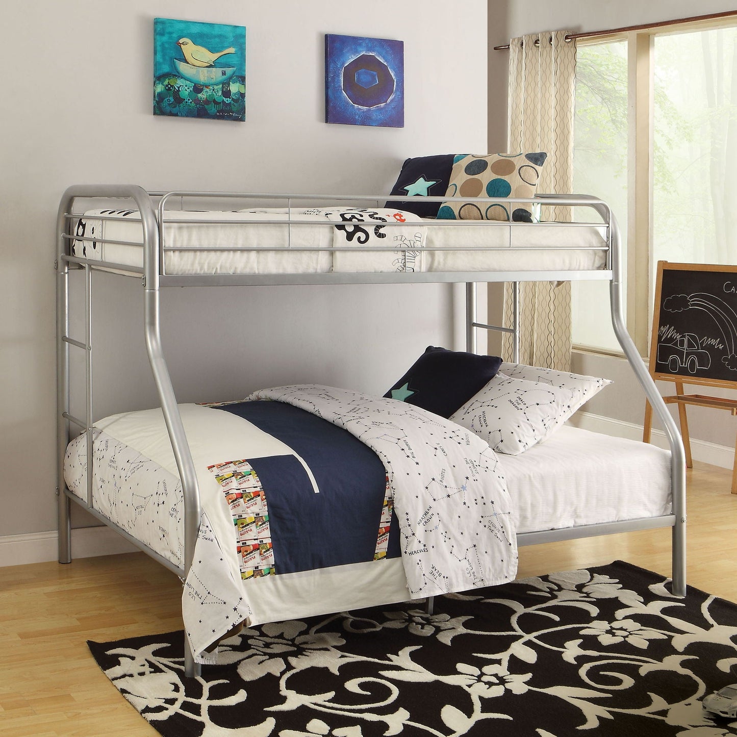 Tritan - Twin / Full Bunk Bed - Silver