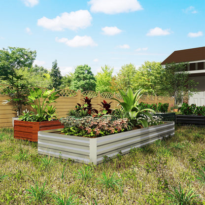 Outsunny 95" x 36" Galvanized Raised Garden Bed