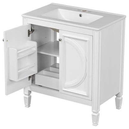 Double Sink Bathroom Vanity Set with Wall Mount Mirror Cabinet