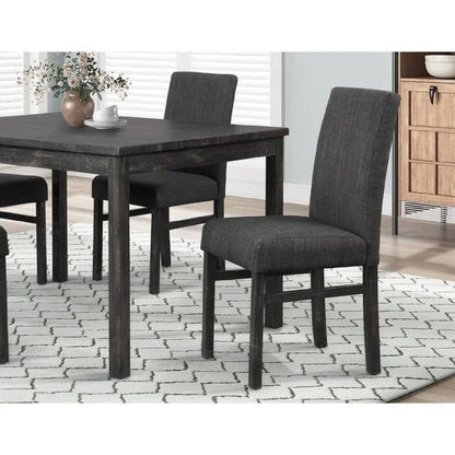 5 Piece Transitional Dining Set With Table And Upholstered Chairs