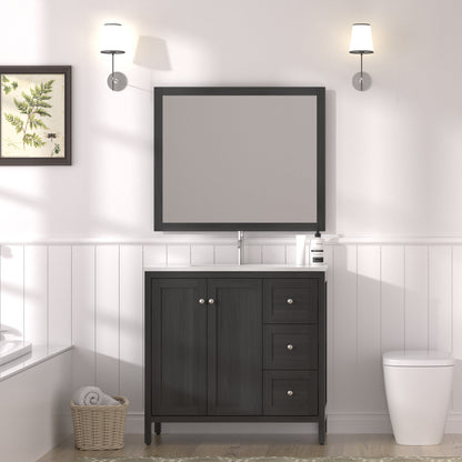 35.5" Modern Bathroom Vanity with Basin