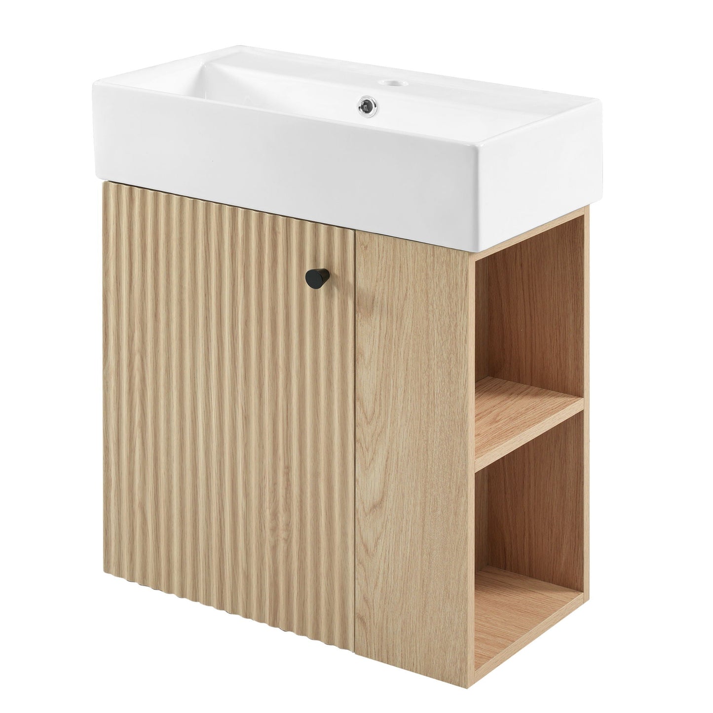 Modern Floating Bathroom Vanity With Ceramic Basin Perfect For Small Bathrooms