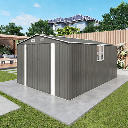 Outdoor Storage Shed With Lockable Doors