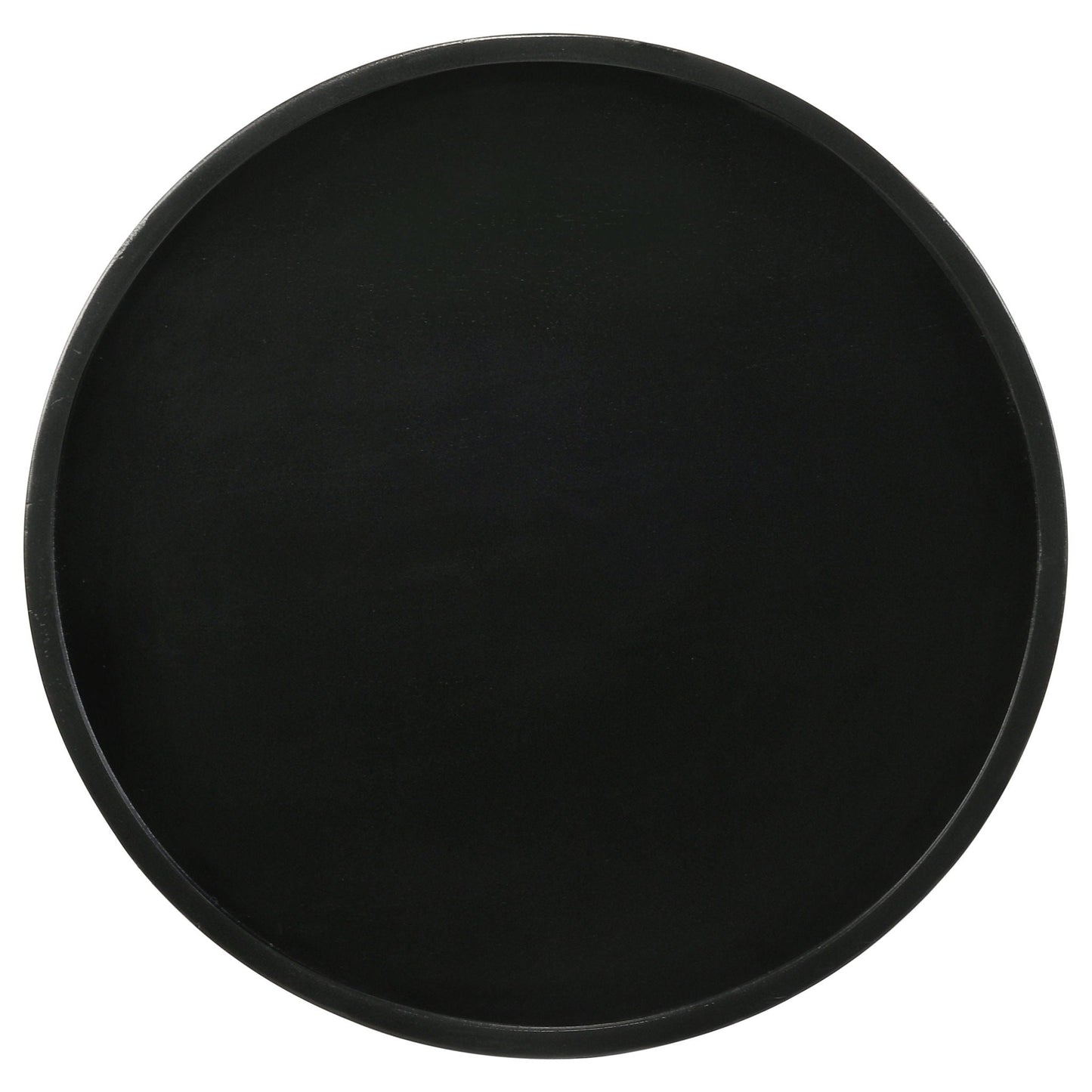 Stain Pedestal Accent Round Table With Lipped Top - Black
