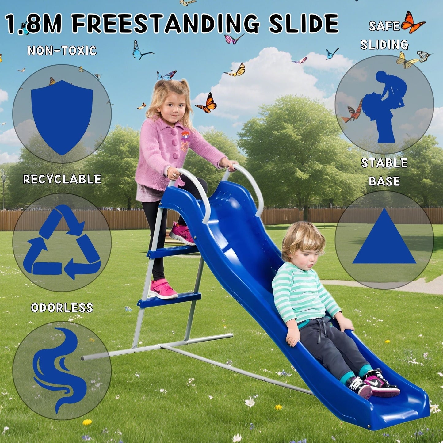 Xsl002 - Slide Indoor Freestanding Playground Equipment - Blue