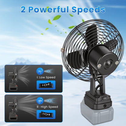 Portable Jobsite Fan 9" Compatible with Makita 21V Battery