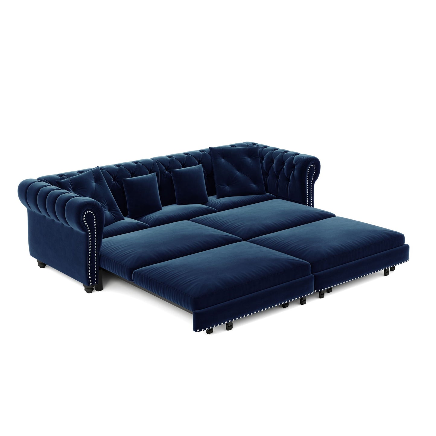 3 In 1 Pull Out Convertible Sleeper Sofa Bed, King Size, Chaise Lounge
