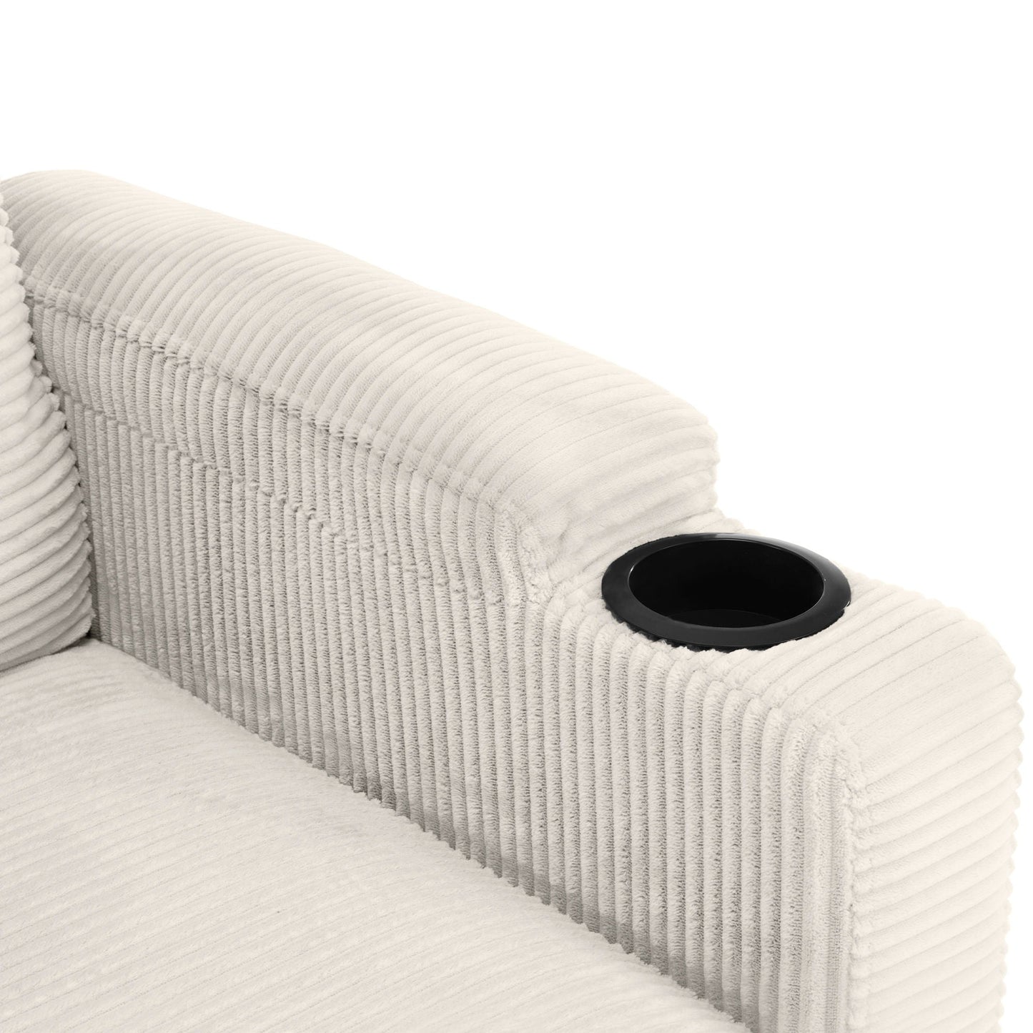 Sleeper Sofa Loveseat Sofa With Full Size Mattress, 2 USB Ports, 2 Cup Holders, 2 Side Pockets And Phone Holder