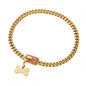 Pet Dog Collar Gold Stainless Steel Dog Leash