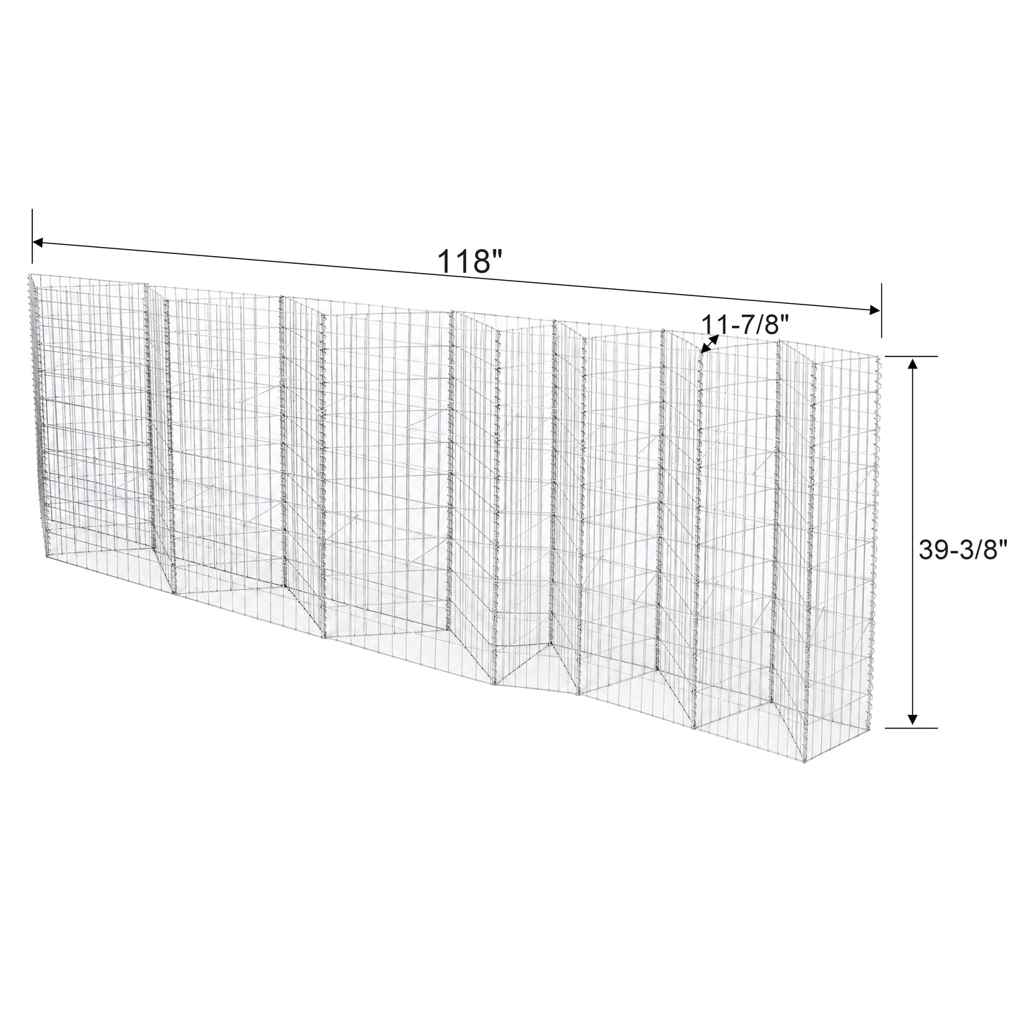 Galvanized Steel Tall Gabion Basket with Multiple Compartments