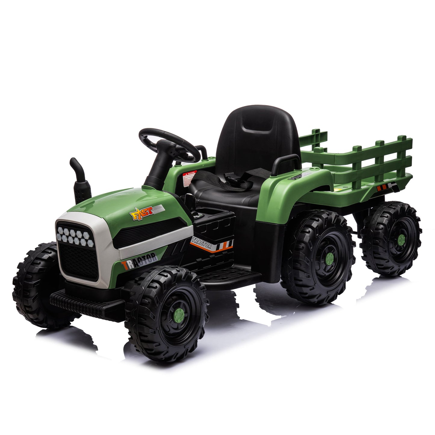 Ride On Tractor With Trailer - 24V Battery Powered Electric Tractor Toy