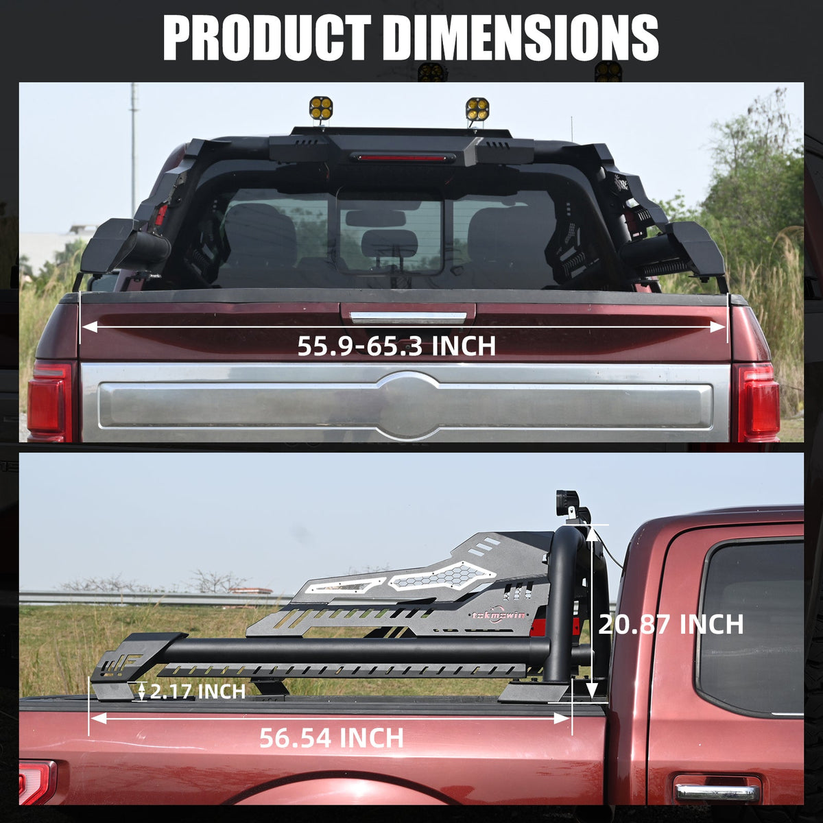 Universal Truck Bed Roll Bar, Steel Chase Rack Sport Bar