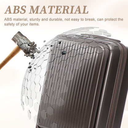 14' & 20' ABS Spinner Wheel Luggage Set with Cosmetic Case