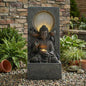 28" H Outdoor Buddha Waterfall Fountain