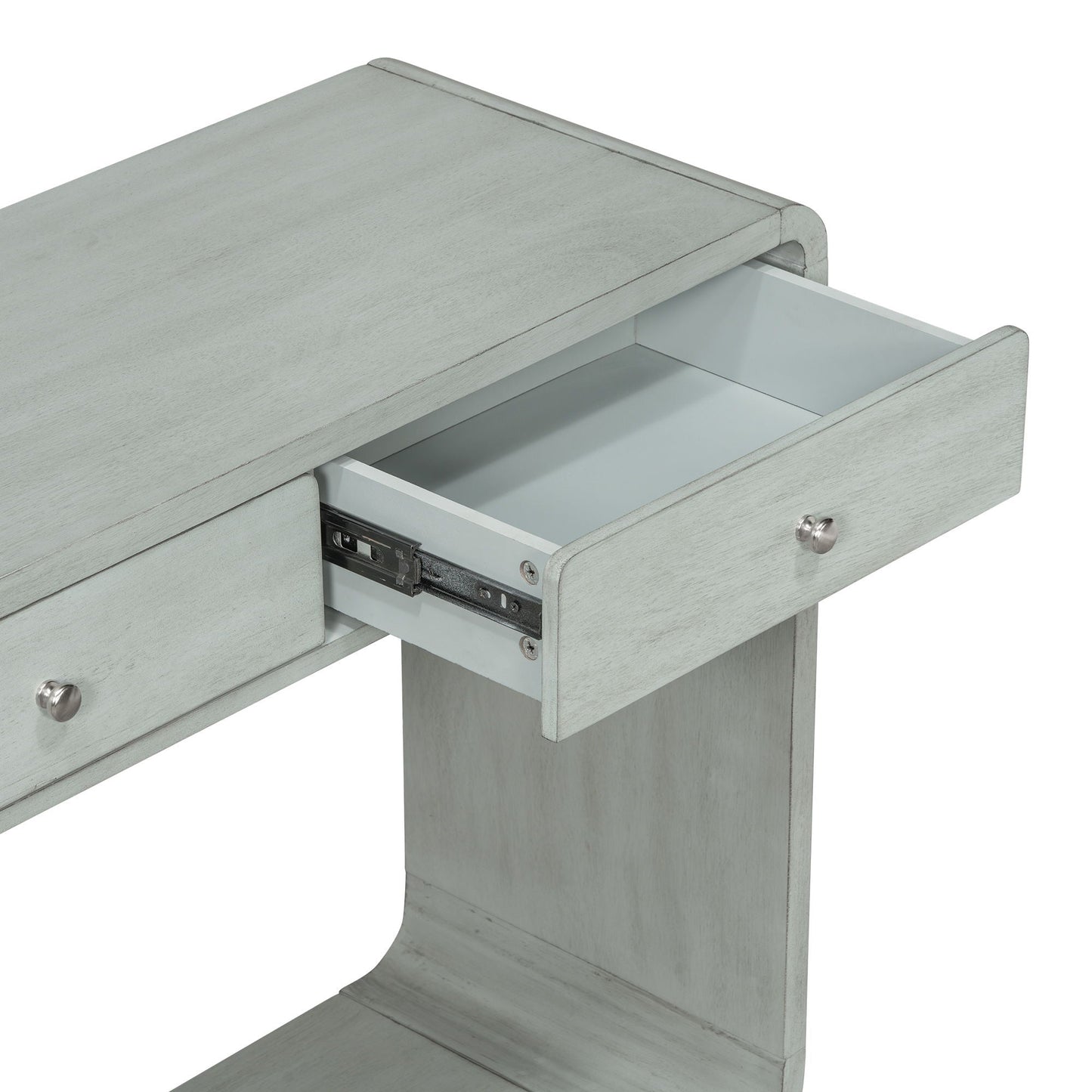 Console Table With 3 Drawers And Display Shelf