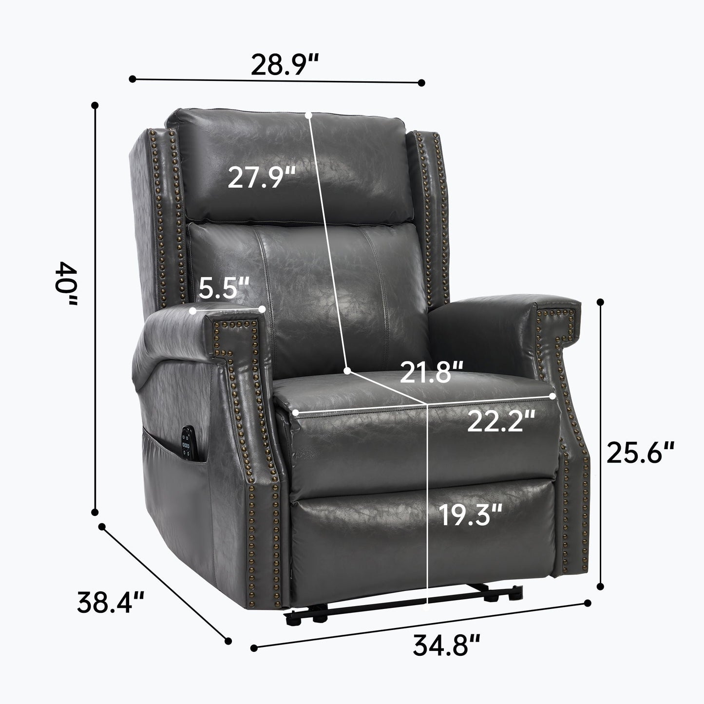 Manual Recliner Chair  With Heavy Duty Motion Mechanism, 8 Vibrating Nodes And 3 Massage Modes For Living Room