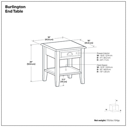 Burlington - End Table - Mahogany Brown