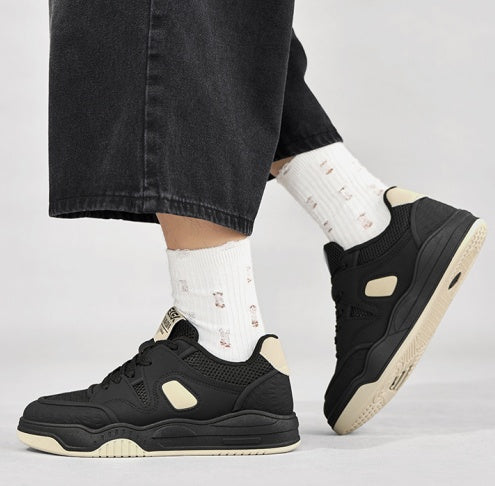 Spring Summer New Arrival Stylish Versatile Low-top Mesh Skate Shoes, Soft Light Breathable Casual Sneakers