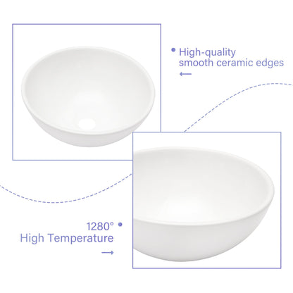 Modern Ceramic Circular Vessel Bathroom Sink