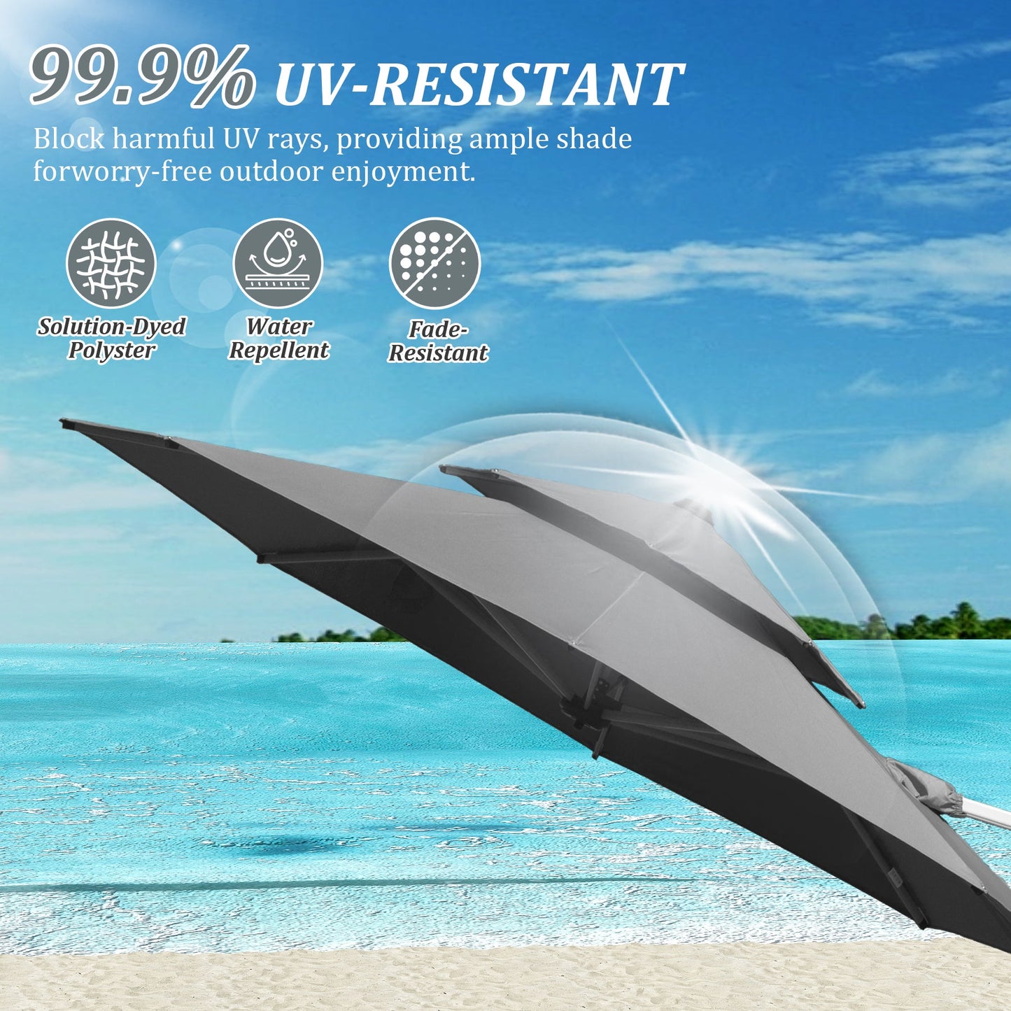 Round Cantilever Umbrella with Center Pole