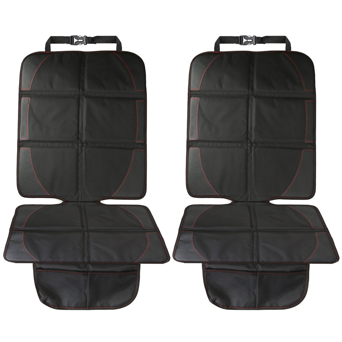 2 Packs Car Seat Protector Cushion Mat Pad with Thick Padding Protector for Child Baby Car Seat Mesh Pockets Non-slip