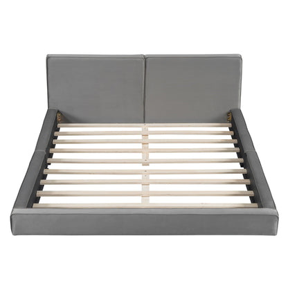 Upholstered Platform Bed, Grounded Bed With Solid Frame