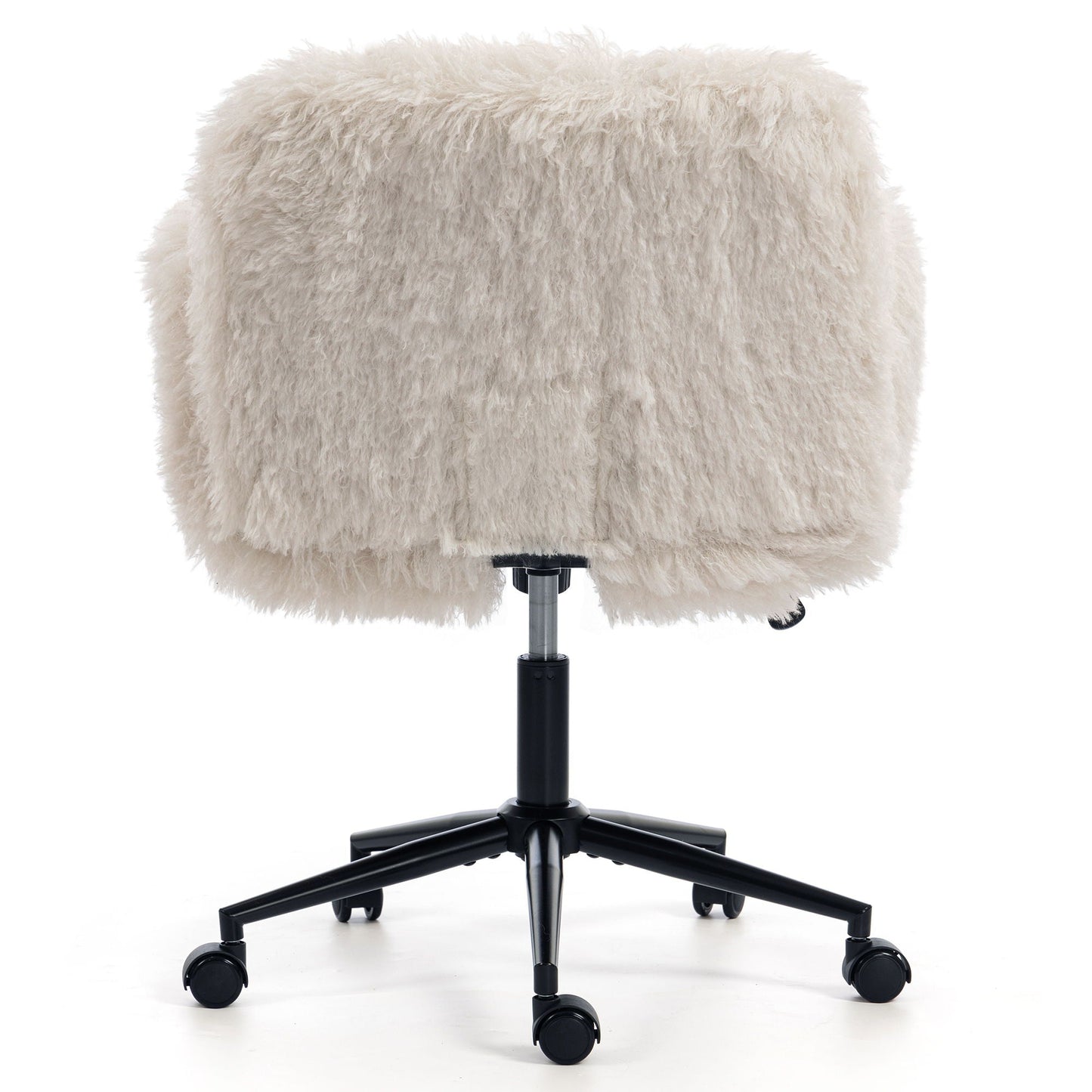 Swivel Chair With Adjustable Armrests And Wheels For Home Office - Beige