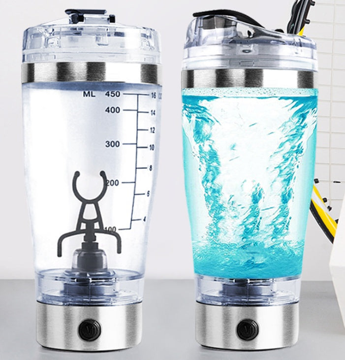 Portable Electric Protein Shaker Bottle | USB Rechargeable Mixer for Shakes, Smoothies & Coffee | BPA-Free Fitness Blender Cup