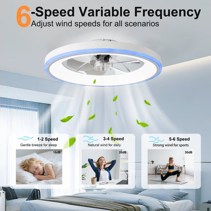 23.6" Modern RGB Ceiling Fan with Lights