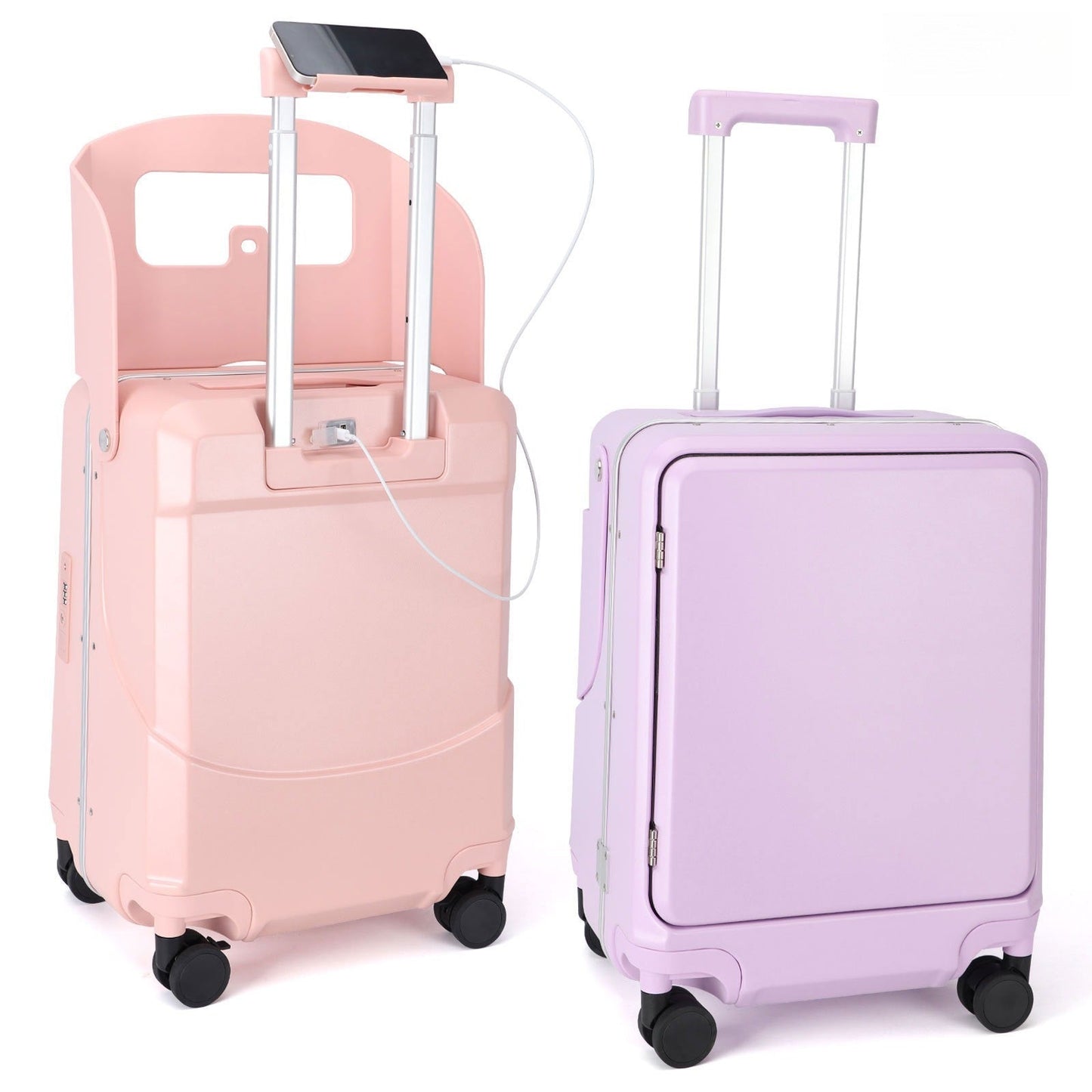 Children's Travel Luggage, Children's Seat Travel Luggage, 20 Inch Foldable Seat With Backrest. Computer Case With USB Port And 360 Degree Rotating Wheel. Hard Shell Luggage