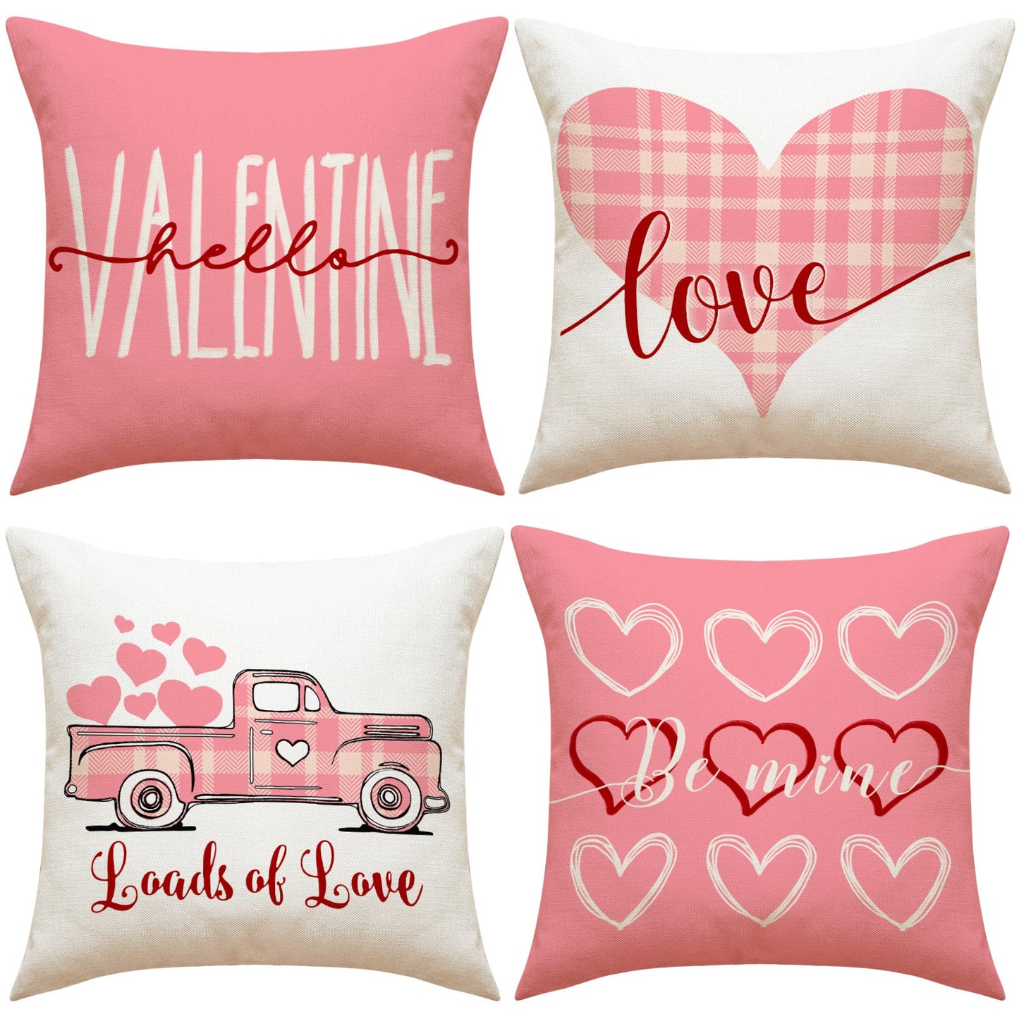 Love Heart Pillow Cover Valentine's Day Letter Printing Throw Pillowcase