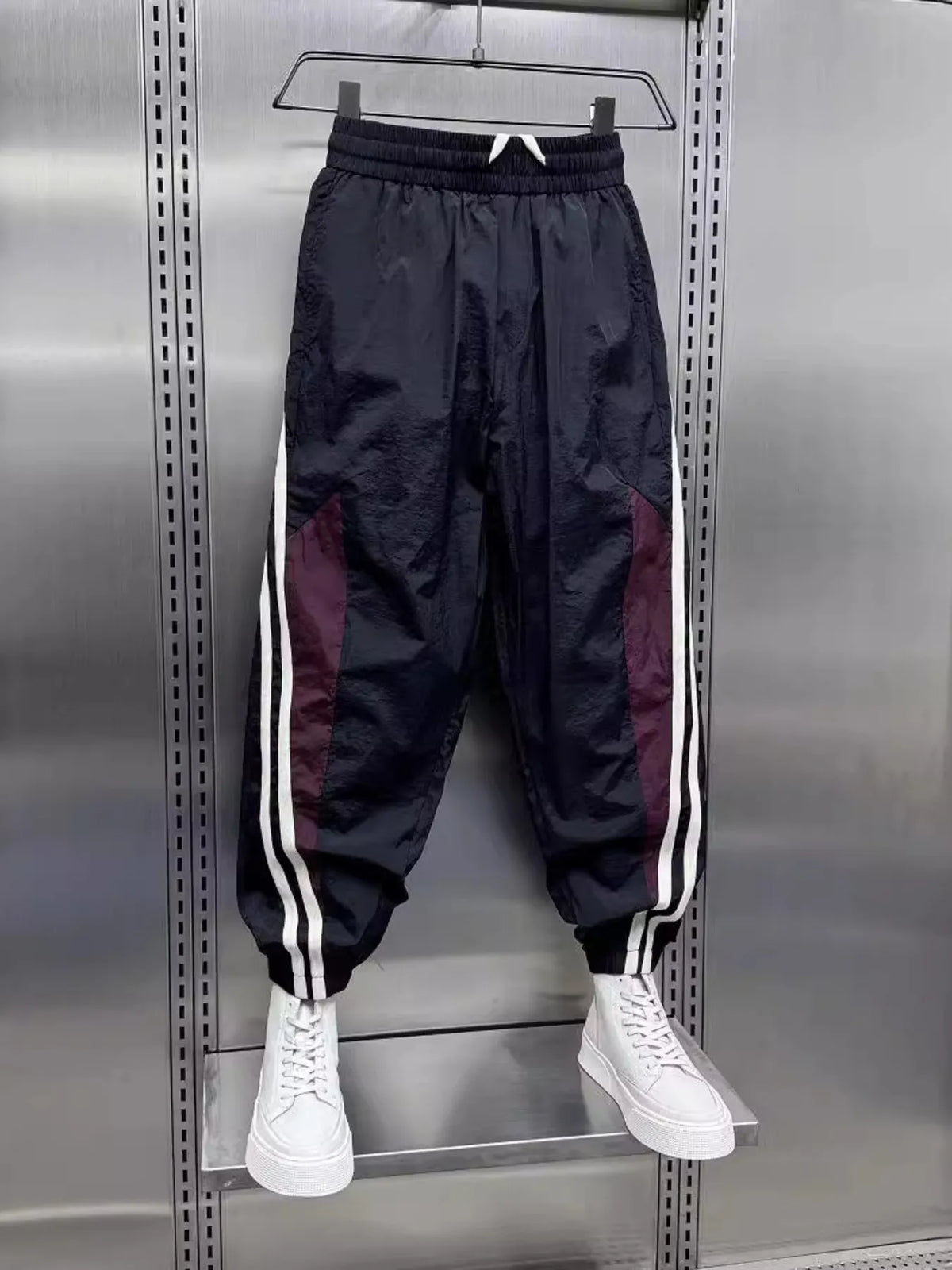 Men's Plus Size Side Striped Loose Fit Joggers