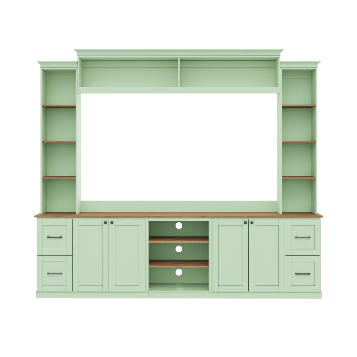 4-in-1 Entertainment Center Wall Unit with Bookshelf for TVs Up to 70"