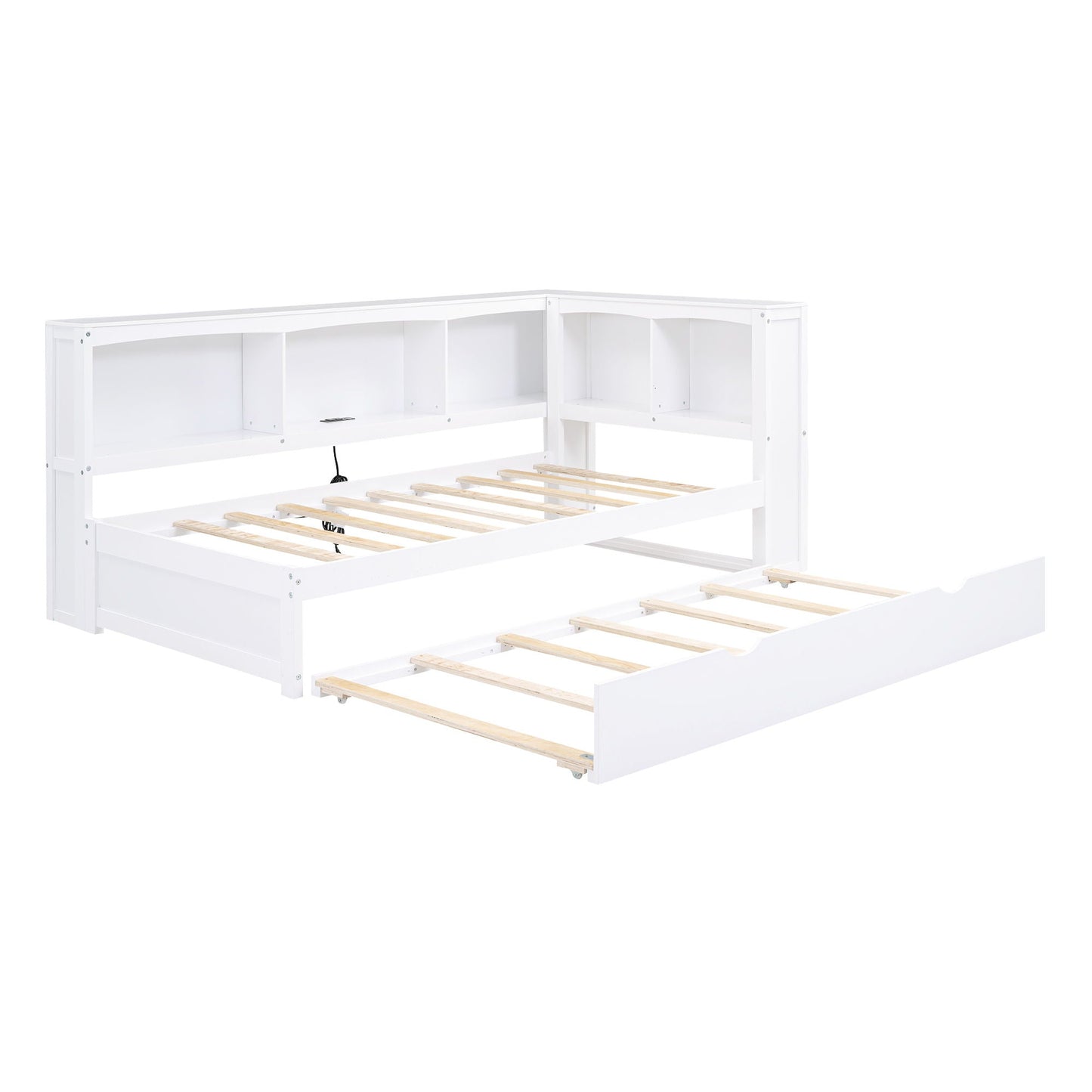 Daybed With Trundle, Storage Cabinets, USB Ports