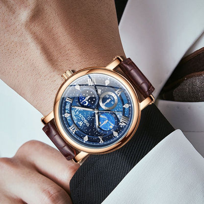 Sophisticated Mens Watch With A Vast Starry Sky Design