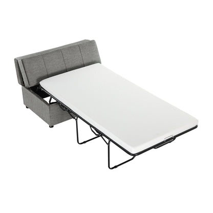 Twin Size Folding Ottoman Sleeper Bed With Mattress Convertible Guest Bed