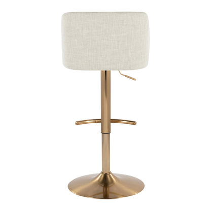 Toriano - Contemporary Adjustable Barstool Swivel With Rounded T Footrest (Set of 2)