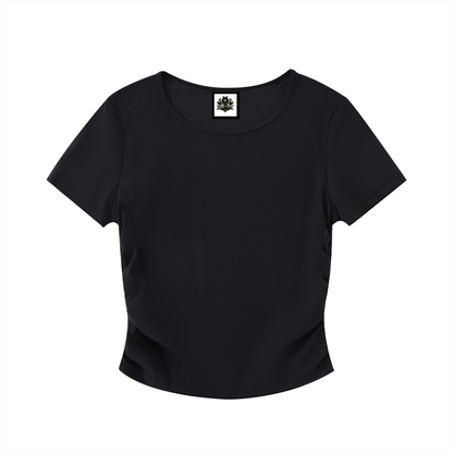 Loki & Ivy Ruched Bodycon Crop Top