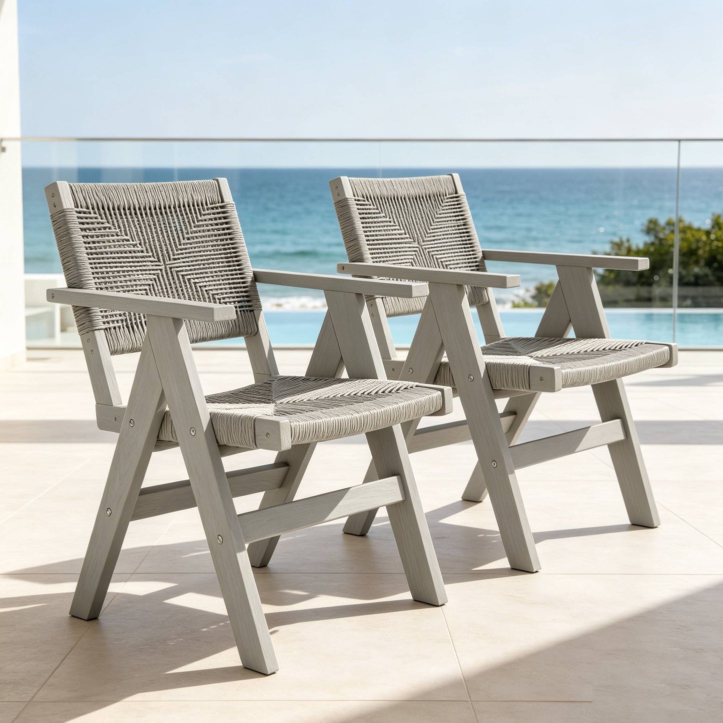 2 Piece HIPS All-Season Dining Chair Suitable For Garden Dinners & Versatile Outdoor Eating Spaces