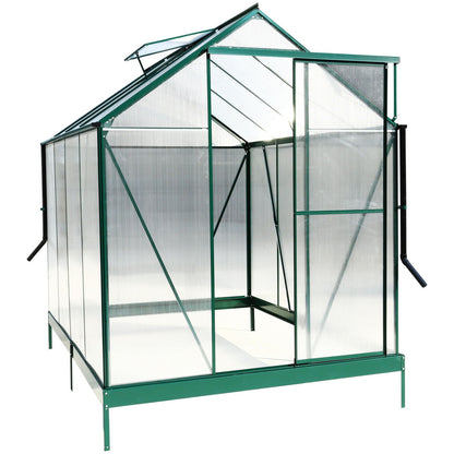 Polycarbonate house, Heavy Duty Outdoor Aluminum Walk-In House Kit With Rain Gutter, Vent And Door For Backyard Garden