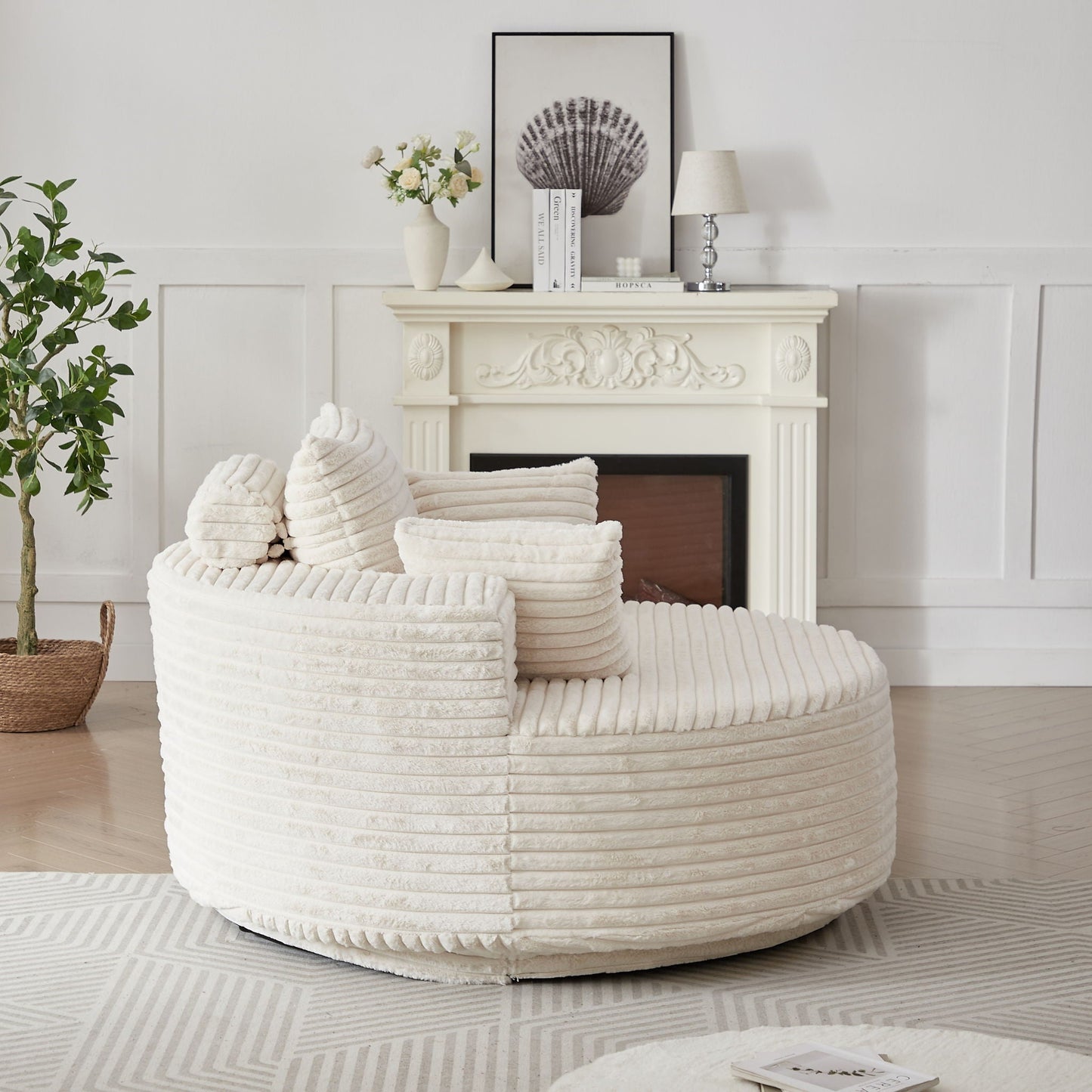 Swivel Chair With 360° Rotation For Living Room