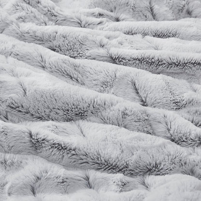 King/Cal King Back Print Long Fur Comforter Mini Set