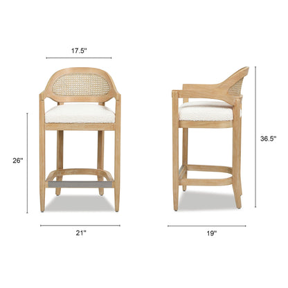 Americana - Mid-Century Modern Cane Back Counter Stool