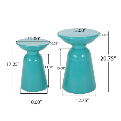 Serenita Outdoor Side Tables With Flared Design (Set of 2)