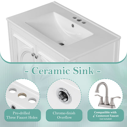 Double Sink Bathroom Vanity Set with Wall Mount Mirror Cabinet