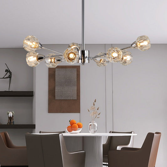 28" Modern Crystal Chandelier With 9 Lights